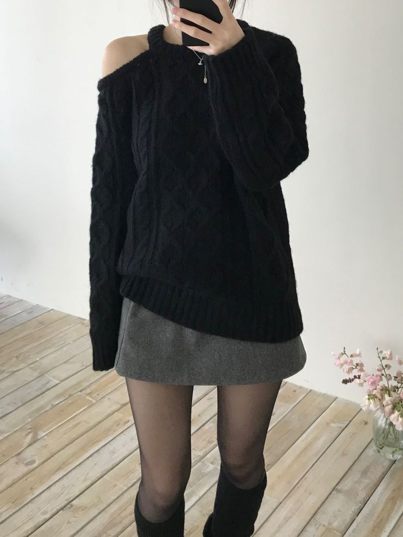 Leel Shoulder Slit Knitwear (3 colors)