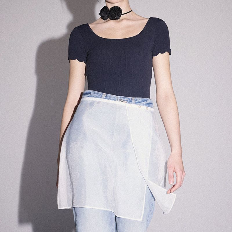 Melly&Rose(メリーアンドローズ)の「ROSE SEE THROUGH WRAP SKIRT(Skirts)」