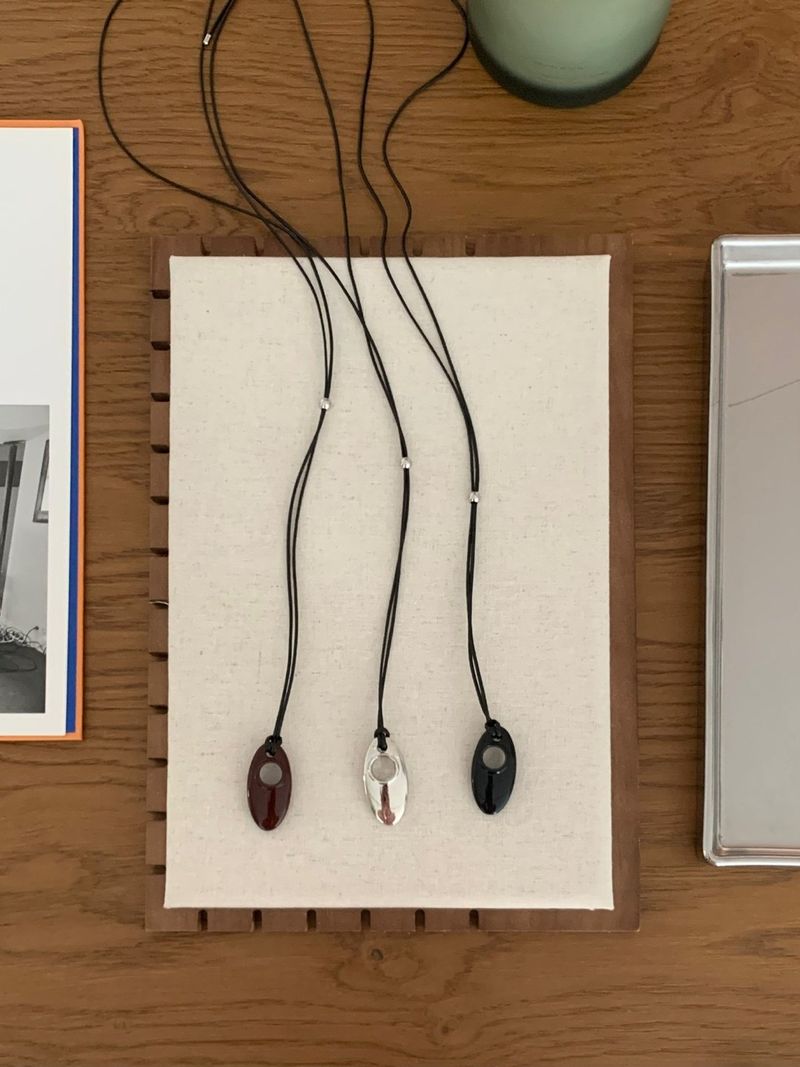 Amond stone long necklace(3color)