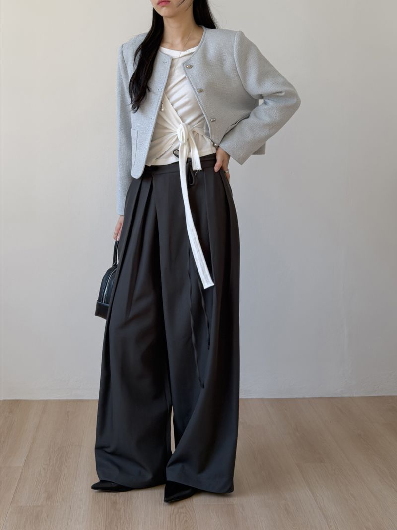 Vinua Unbalance Wrap Wide Slacks