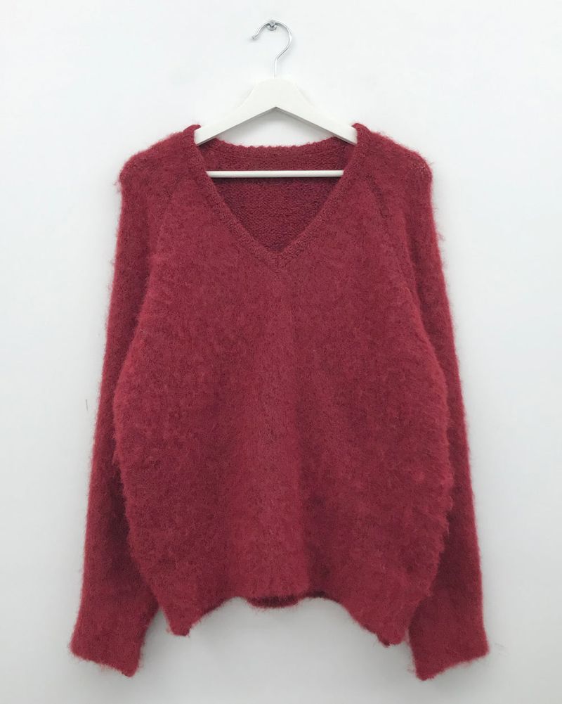 [MD Pick]Wool-Touch Brush V-Neck Knit (4 Colors)
