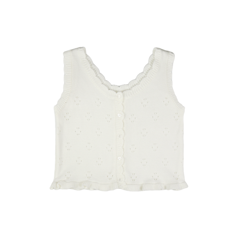 FRILL PUNCHING KNIT VEST (2 COLORS)