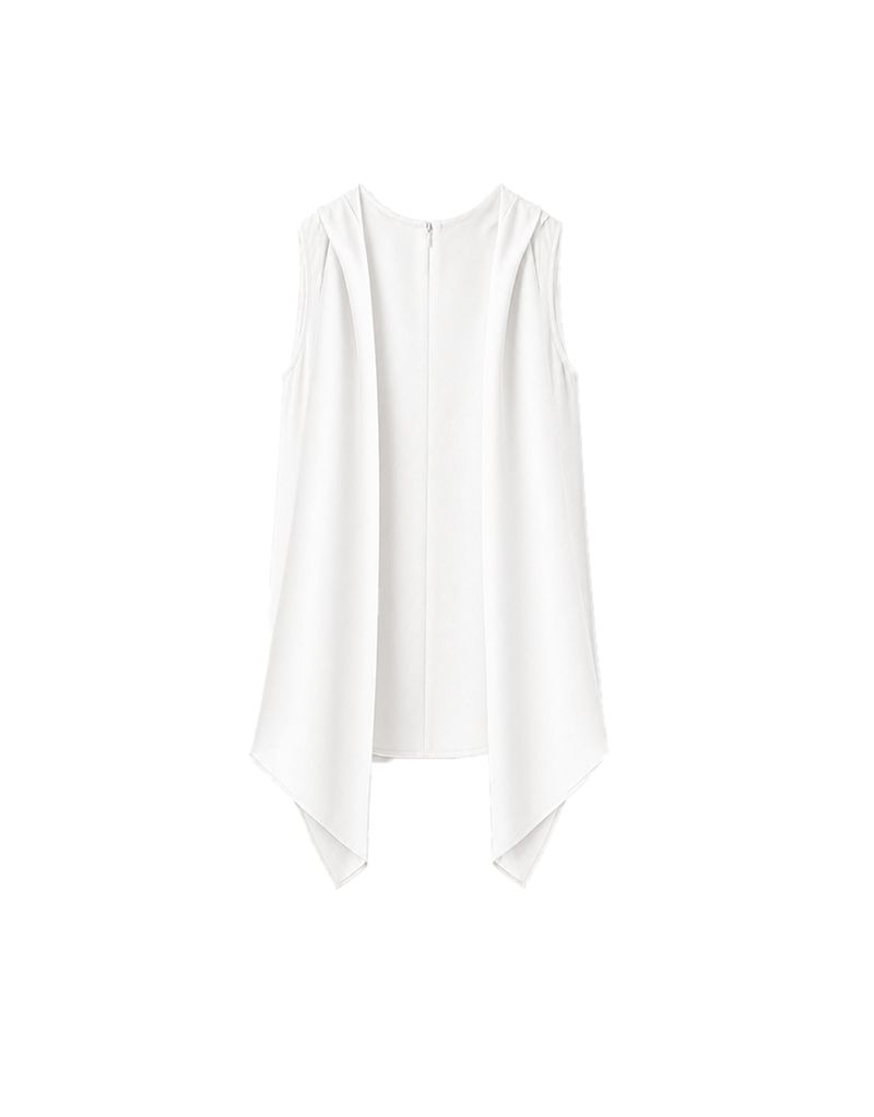 Aveline Cowl Neck Drape Sleeveless Blouse White