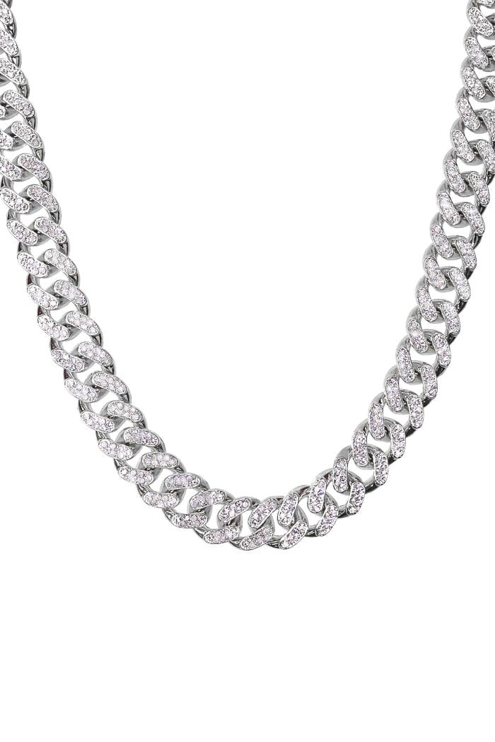 blackpurple（ブラックパープル）の「Lenin Stone Cubic Chain Necklace-Silver（Accessories）」