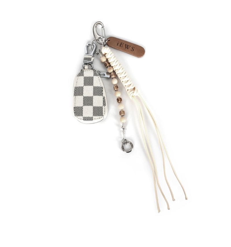 Leona Check Pocket Keyring