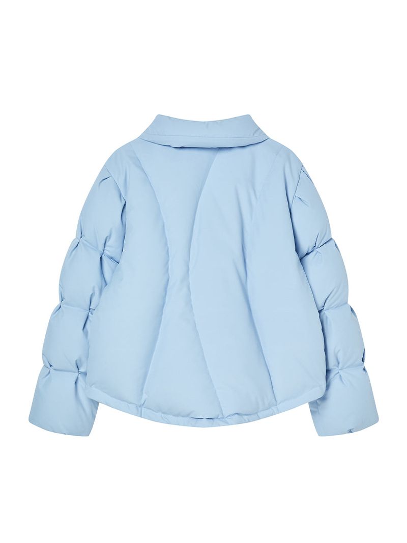 CURVE LINE COLLARED DOWN PUFFER (SKY BLUE)