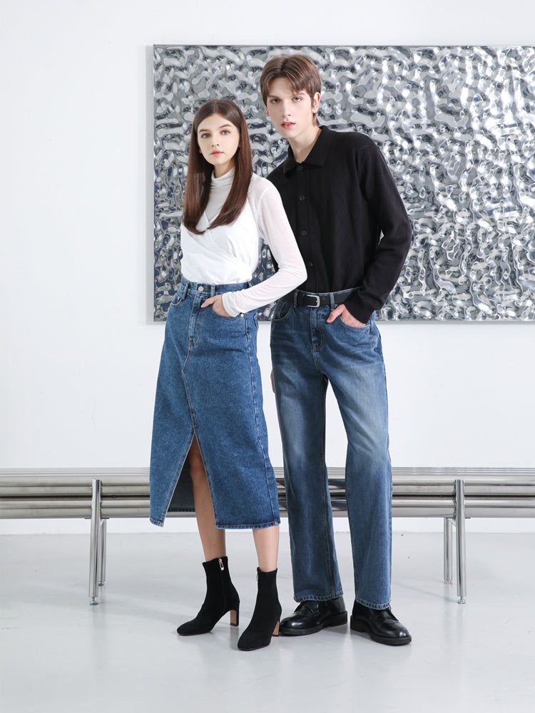 M190 CAT WIDE DENIM PANTS