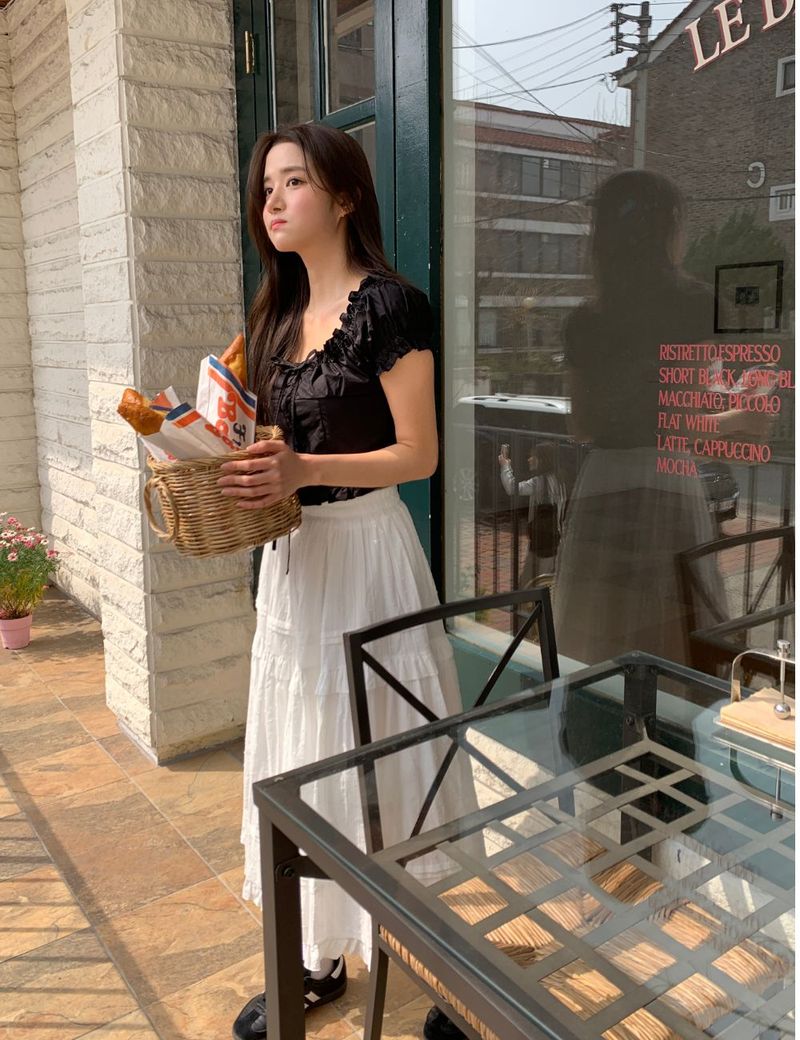 Leaf long skirt