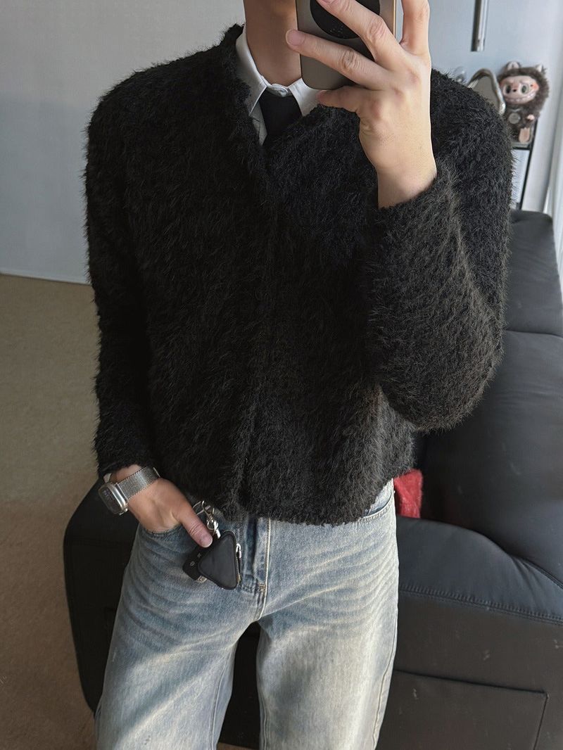 ASCLO Hairy Crop Cardigan (3color)