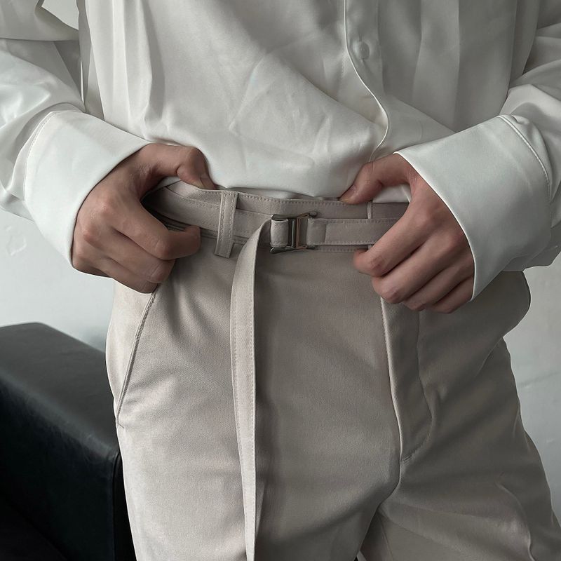 MG649 Belt Flared Fit Slacks (3 colors)