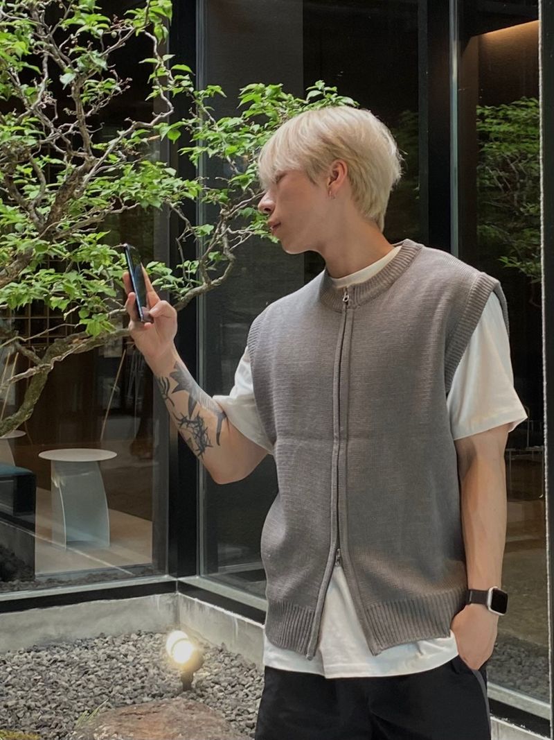 Round Knit Vest 3C