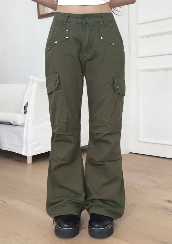 Sobi Stud Cargo Pocket Bootcut Pants