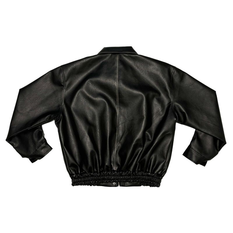 Washed leather jacket