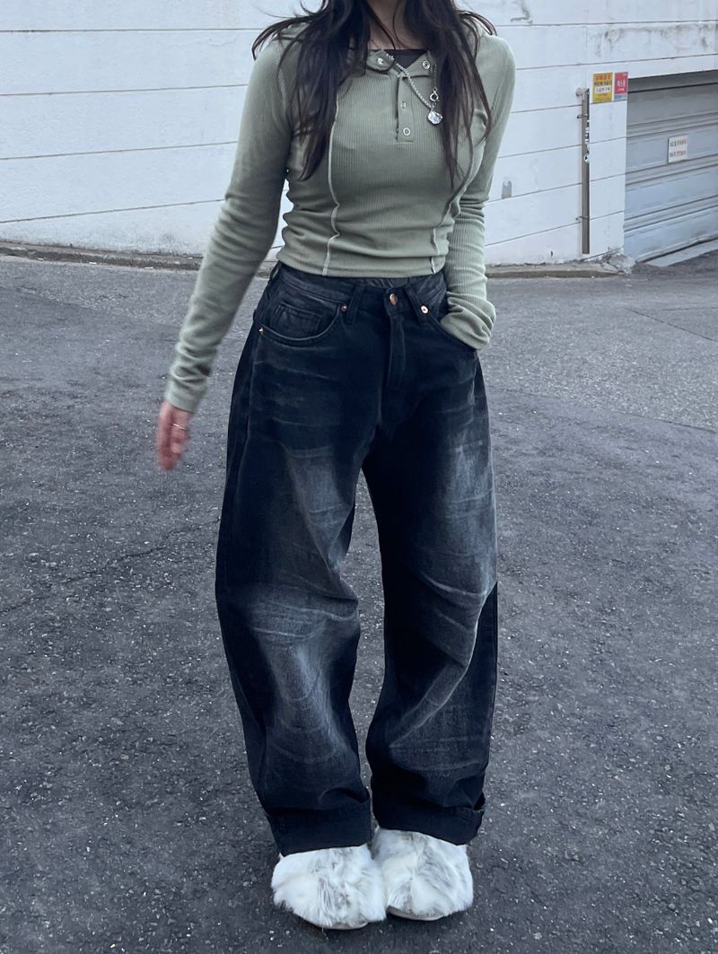 Button Slit Slim Hoodie