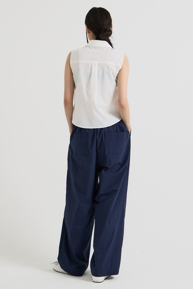 Cotton sleeveless shirt, White