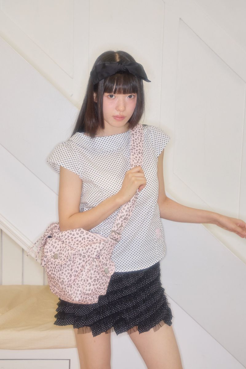 LEOPARD POCKET CROSS BAG (PINK)