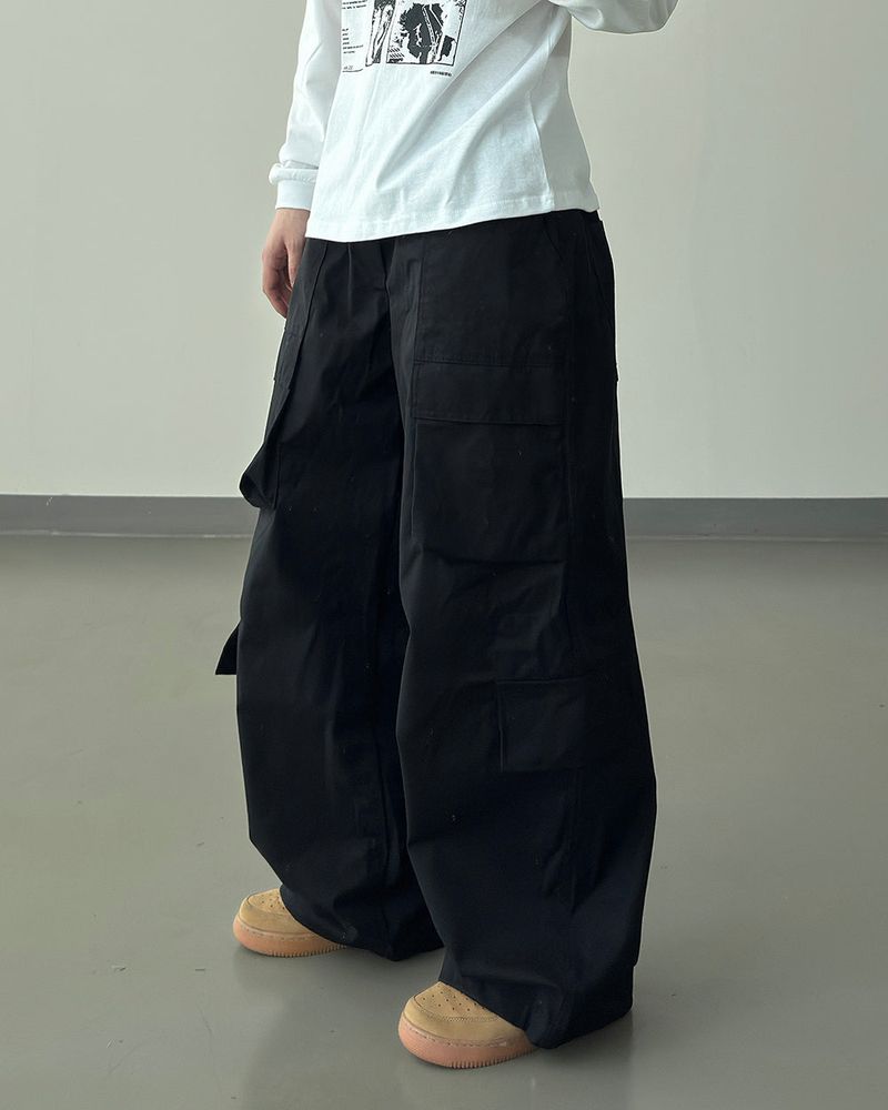 Utility Patch Wide Cargo Pants