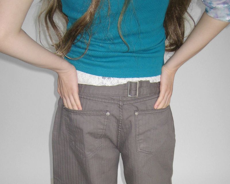 HERRINGBONE ROLL-UP BUCKLE PANTS