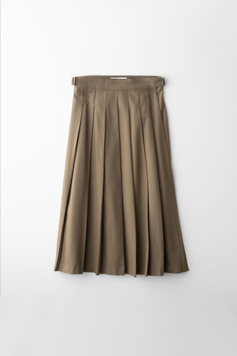 Wrap pleats skirts (Brown)