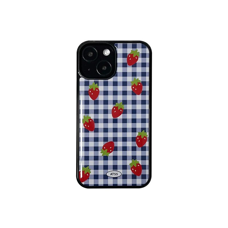 allthesamestudio(オールザセイムスタジオ)の「Strawberry Check Epoxy Bumper Case(Smartphone Accessories)」