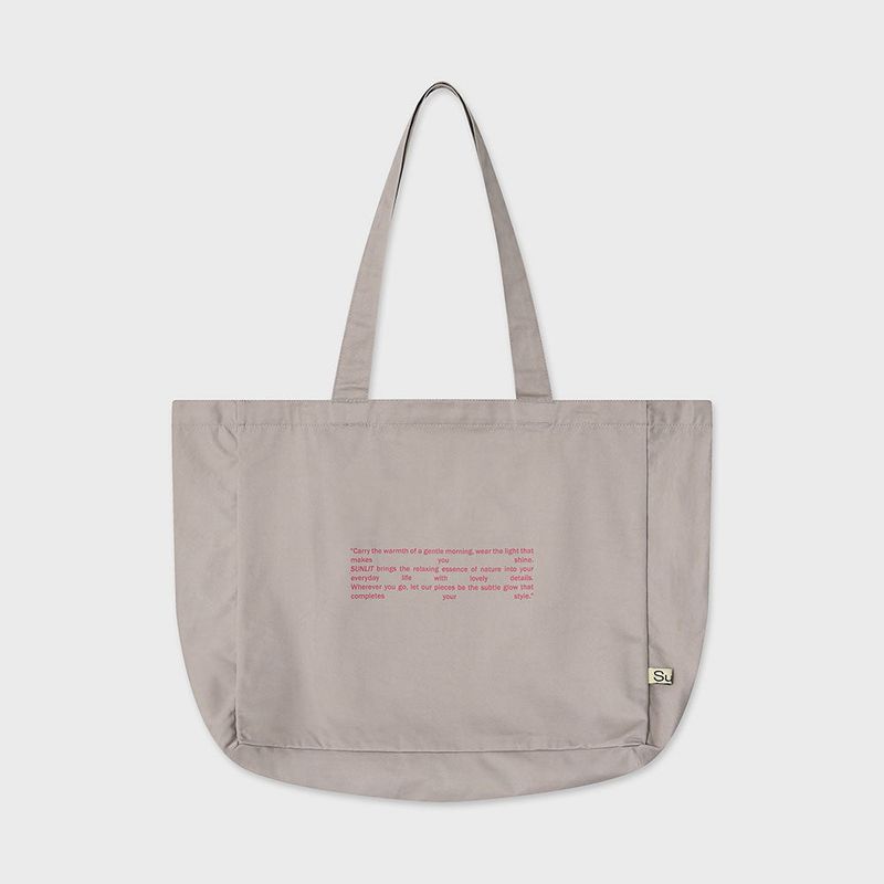 Sunlit Lettering Eco Bag (Milk Tea)