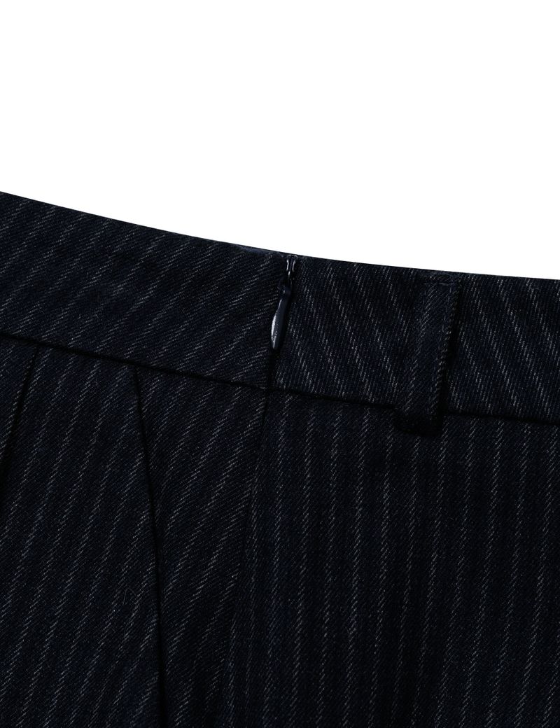 STRIPE PLEATED PANTS(NAVY)