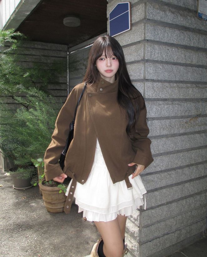 ULAN（ユレン）の「セナン アンバランス ハイネック ベルテッド ジャケット（ジャケット/アウター）」