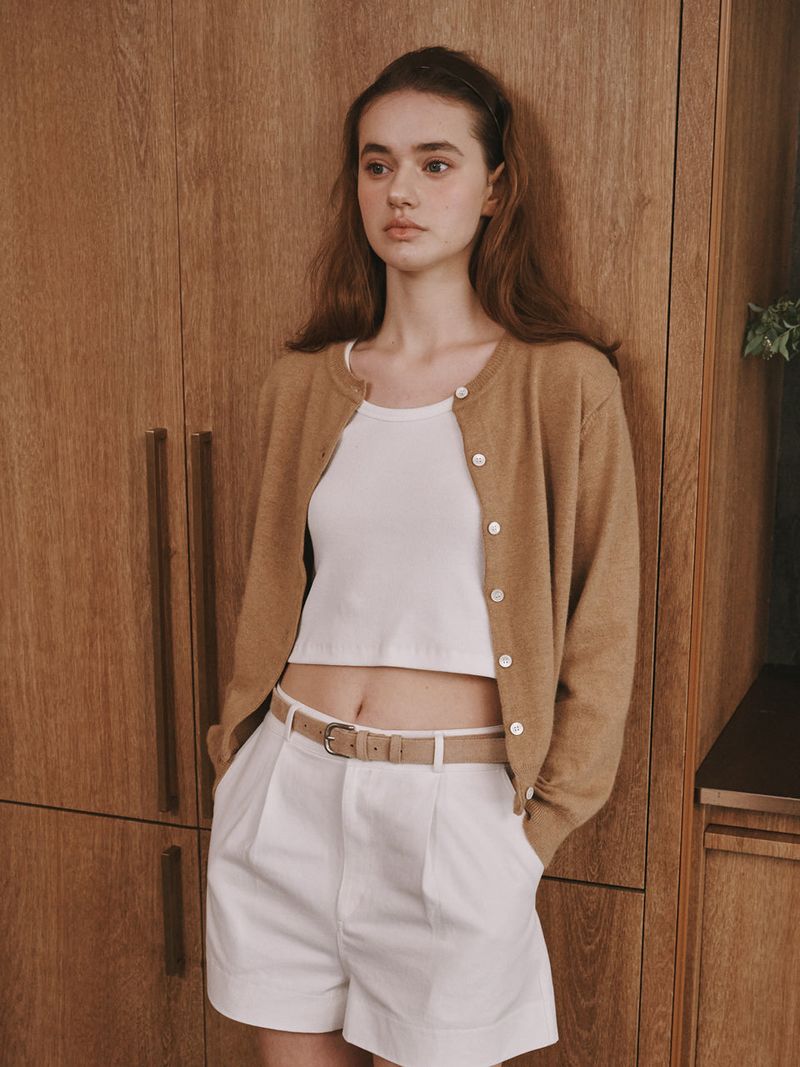 Camel round cardigan (Camel)