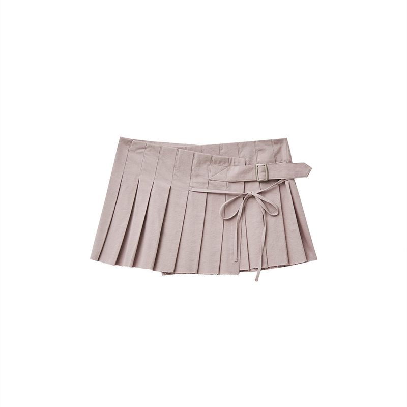 Rosy Pleated Wrap Skirt