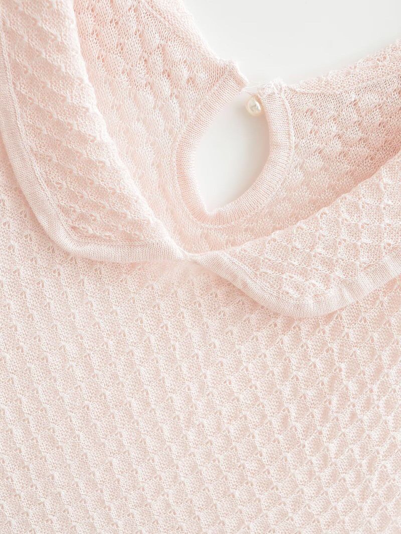 Luelle Eyelet Collar Knit