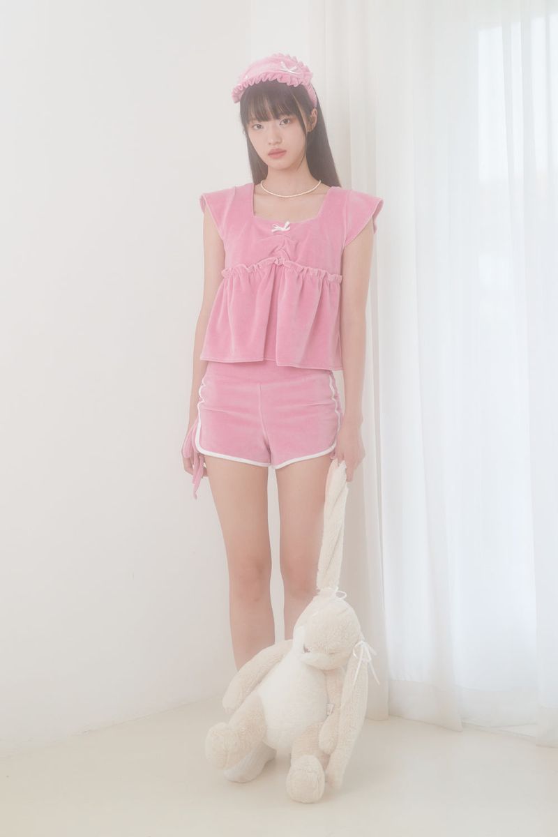 VELVET PAJAMA BOTTOM (PINK)