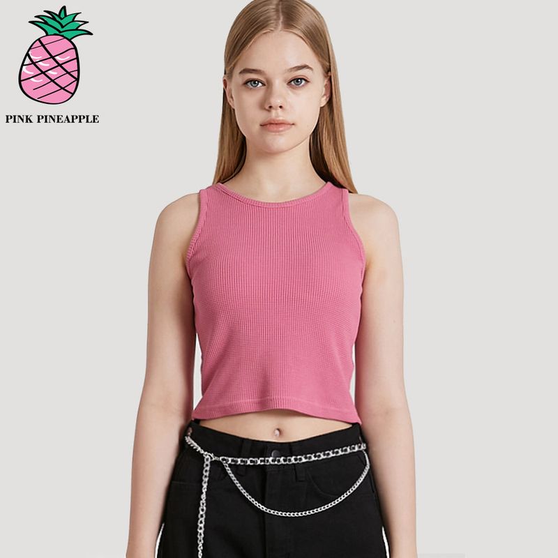 PINK PINEAPPLE（ピンクパイナップル）の「WAFFLE CROPPED SLEEVELESS（Tops）」