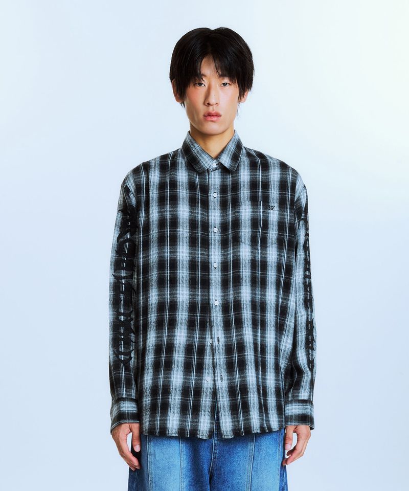 ARCHIVE BOLD（アーカイブボールド）の「AB EMBROIDERY CHECK SHIRTS (BLACK)（Tops）」