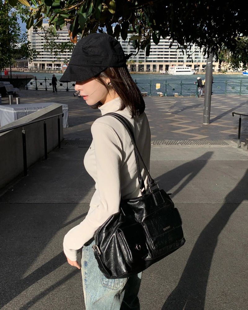 [ORIGINAL] Shara Double Pocket Leather Tote Bag
