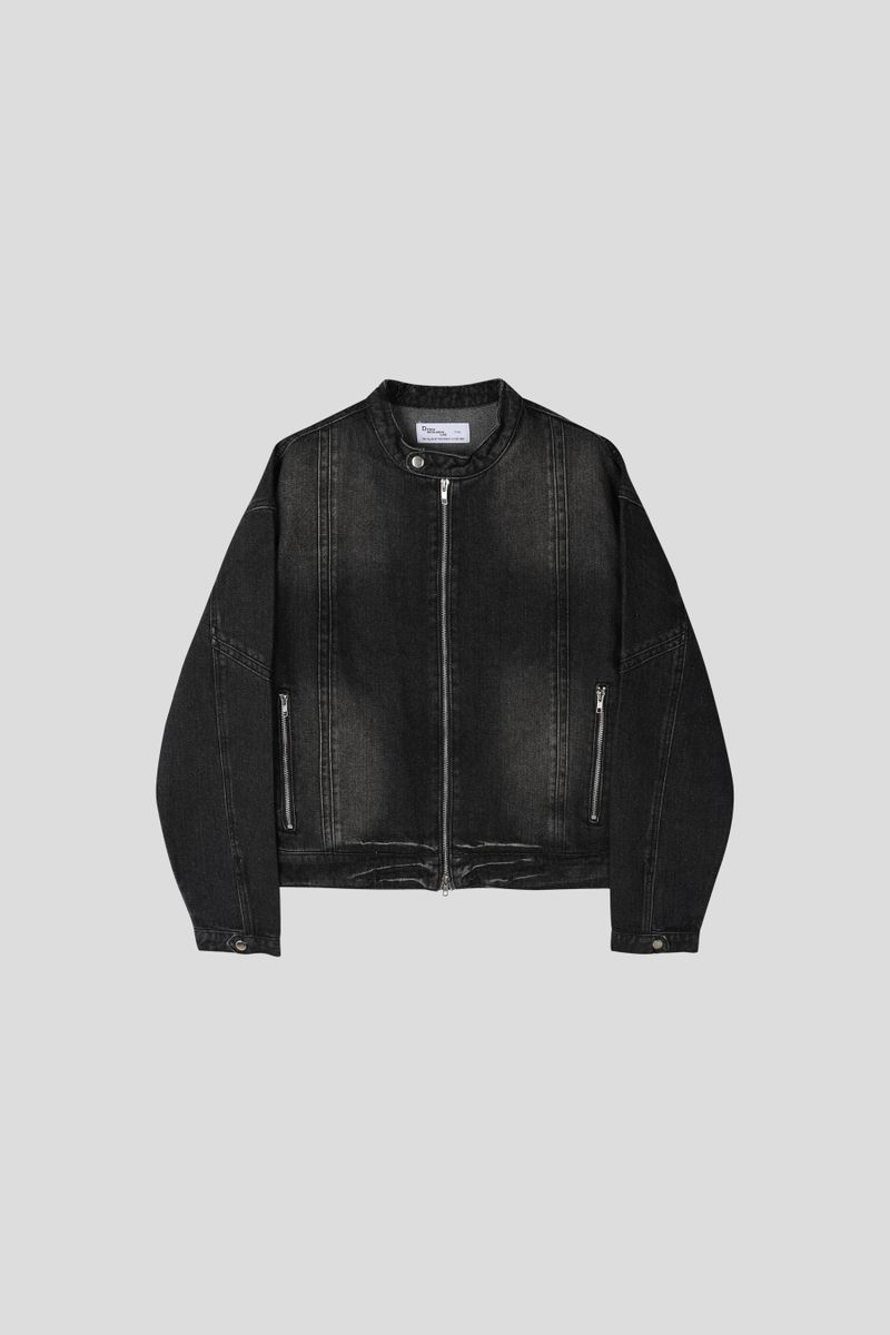 MG incision biker denim jacket (2 colors)