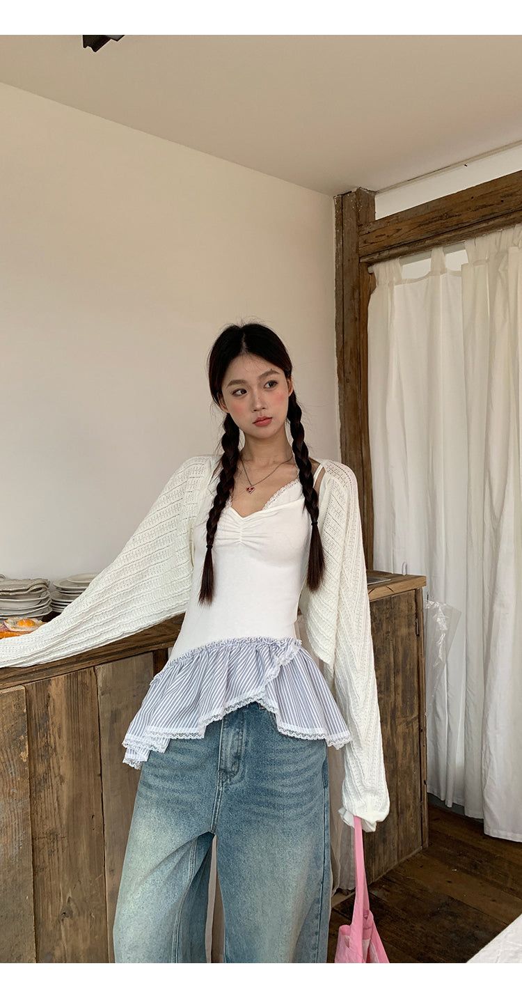 Air conditioner loose fit bolero cardigan