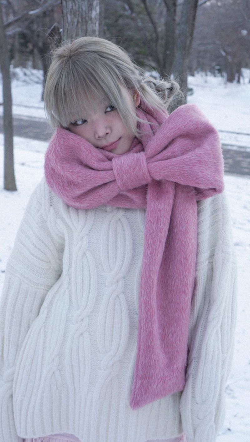 Ribbon Muffler_Fairy redpink