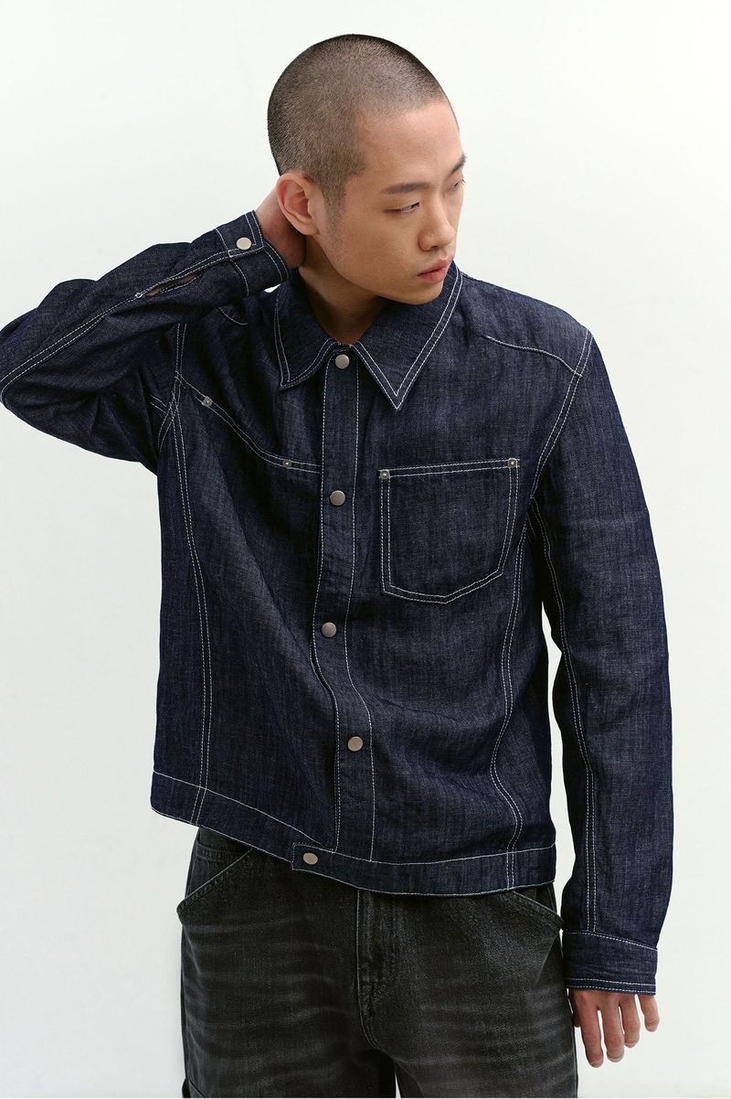 Linen Engineered Jacket (Indigo)