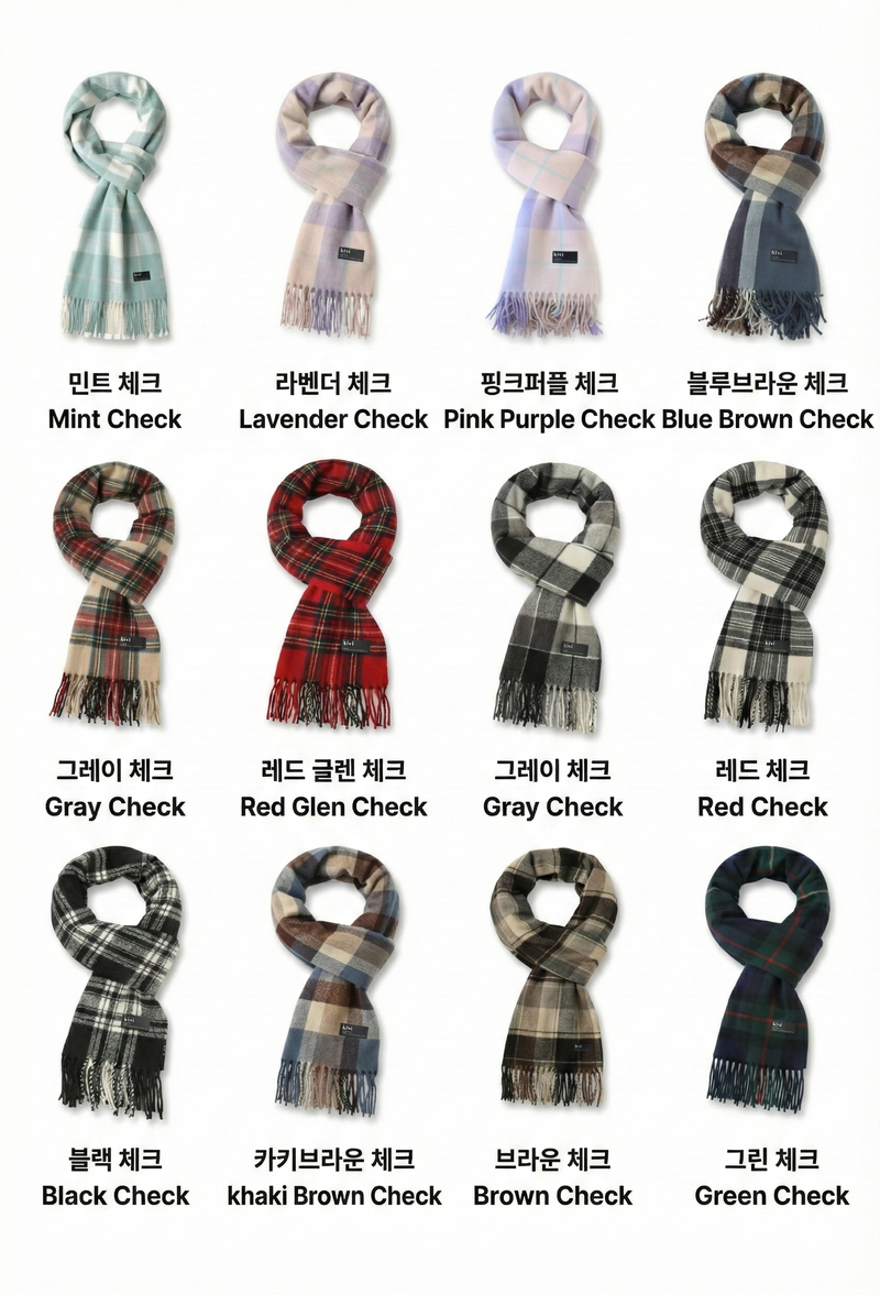 Checked muffler winter scarf (12COLOR)