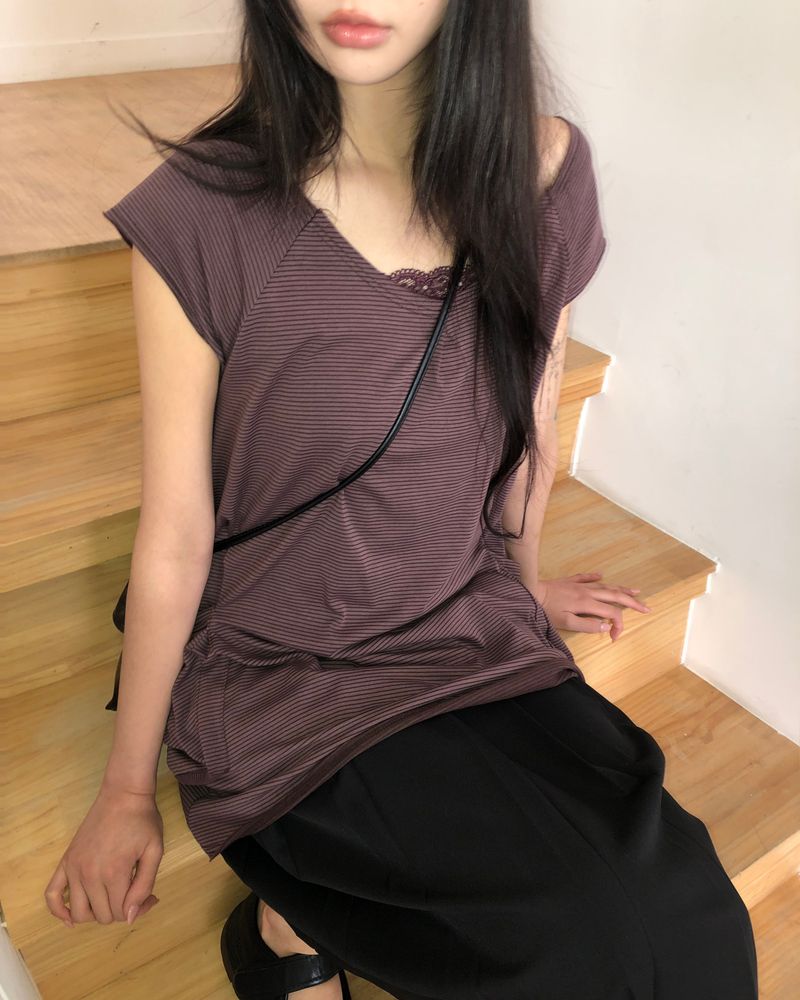 Denic Stripe Short Sleeve Dress