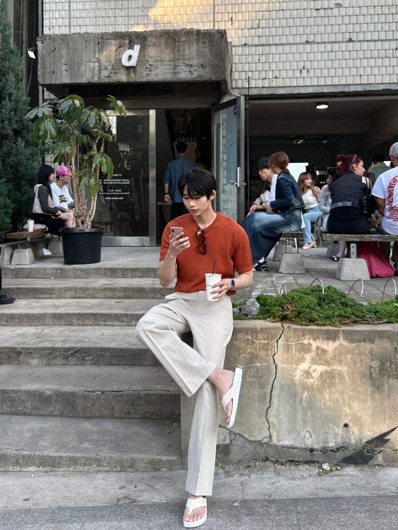 Summer linen ice back banding slacks (3 colors)