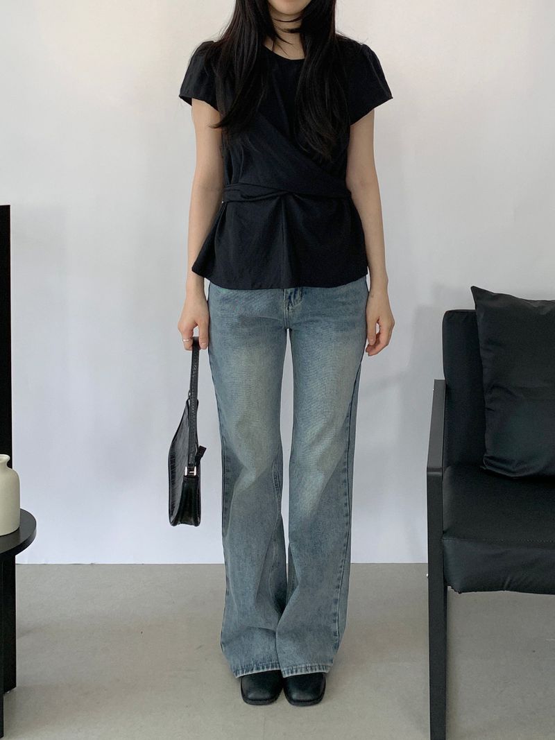 Amélie Shirred Wrap Blouse