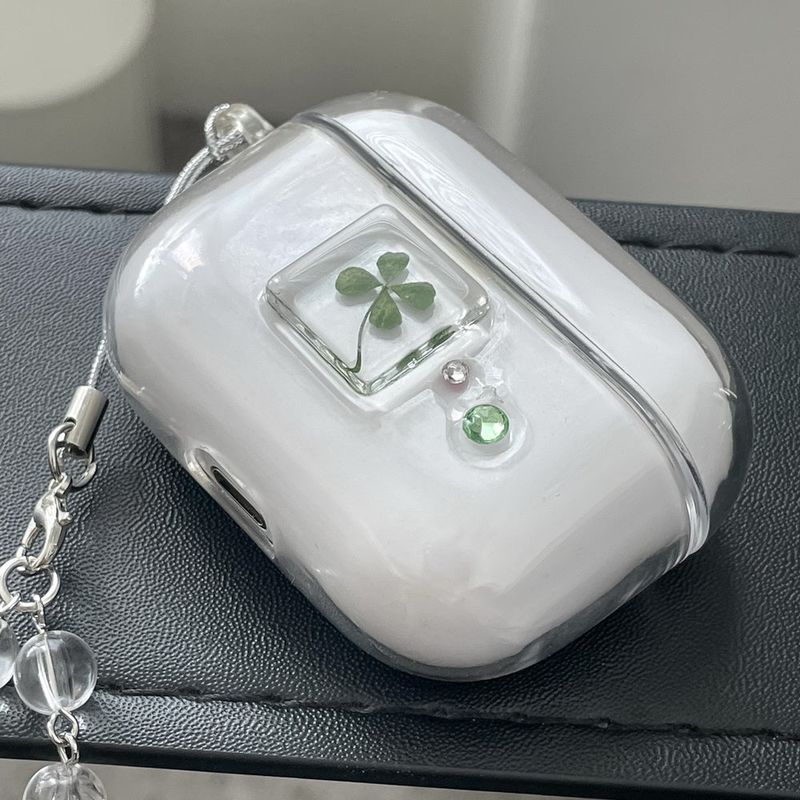 [made]glass clover ver  resin airpod case