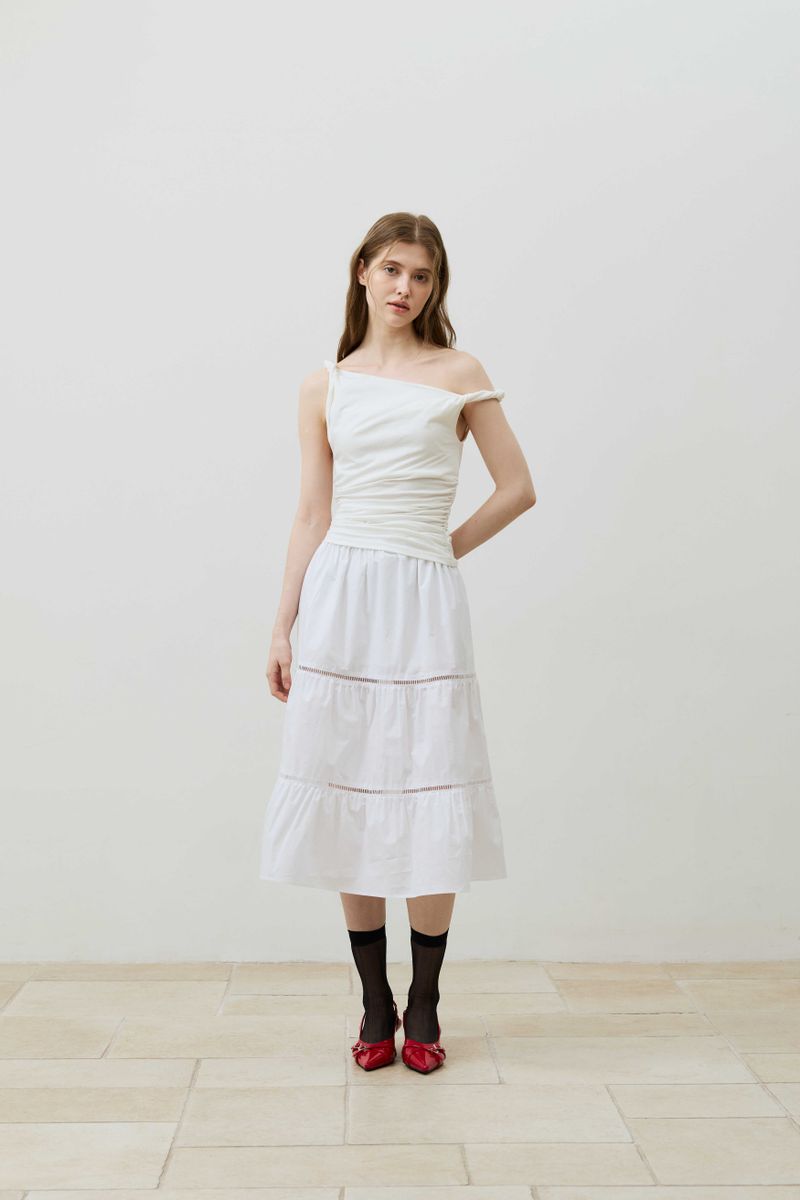 COS TWISTED SHIRRLING TOP / IVORY