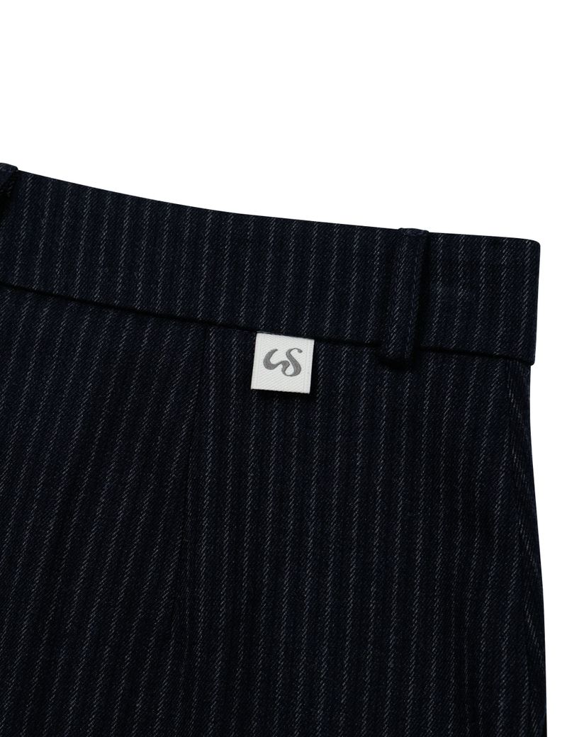 STRIPE PLEATED PANTS(NAVY)