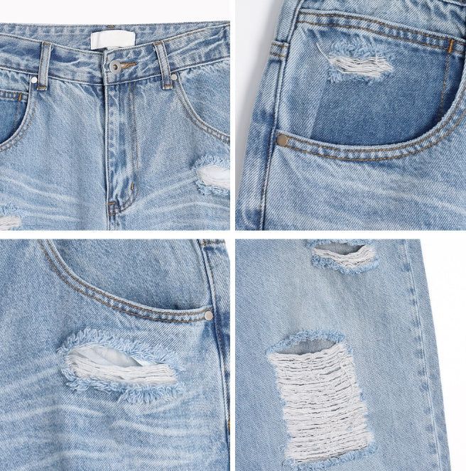 Etes Damaged Denim Pants