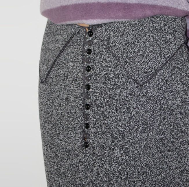 (Lining Brushed) BOCASHI BUTTON KNIT SKIRT