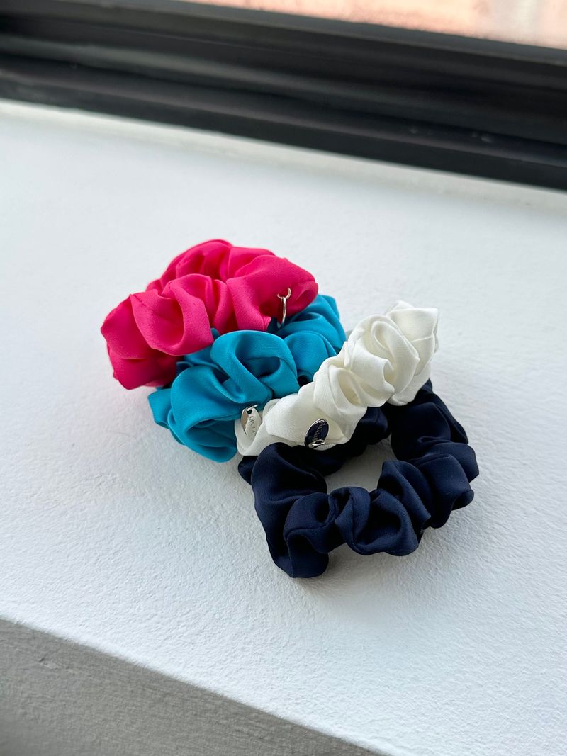 mini satin scrunchie - 4set