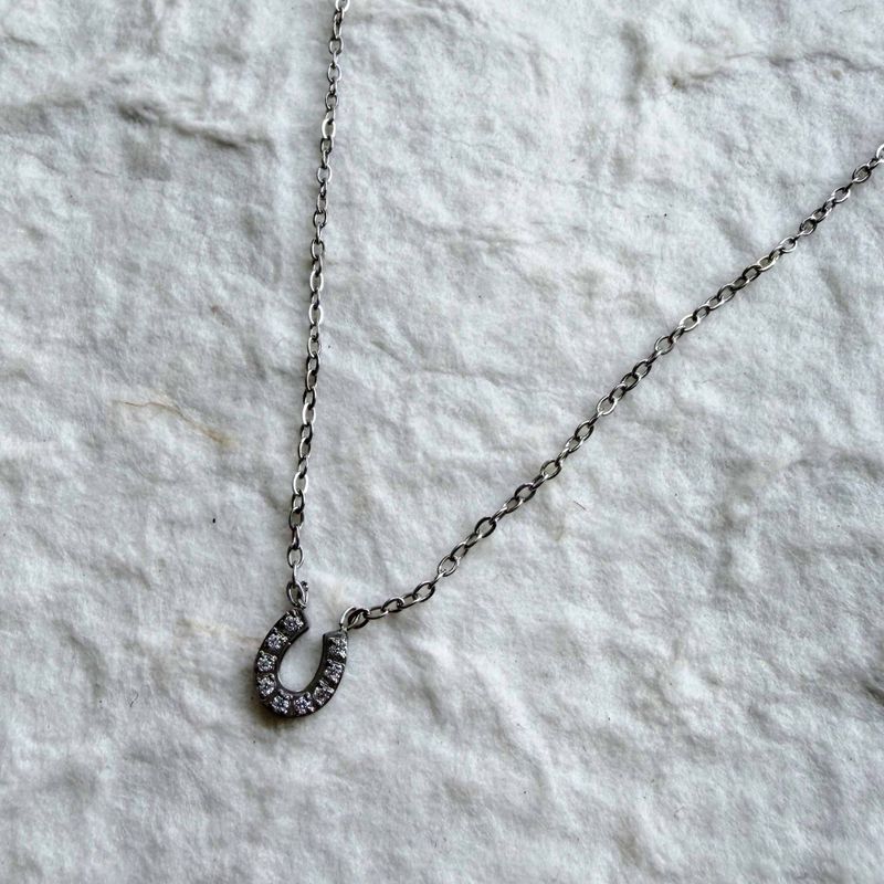 Silver Charm Horseshoe Necklace