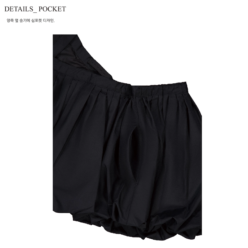 BALLOON MINI WRAP SKIRT_BLACK